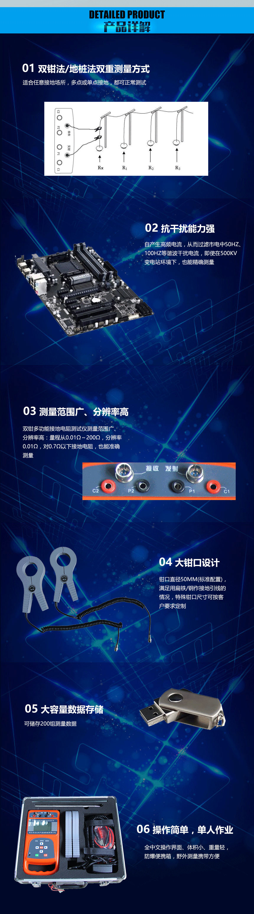 接地電阻測試儀，雙鉗多功能接地電阻測試儀